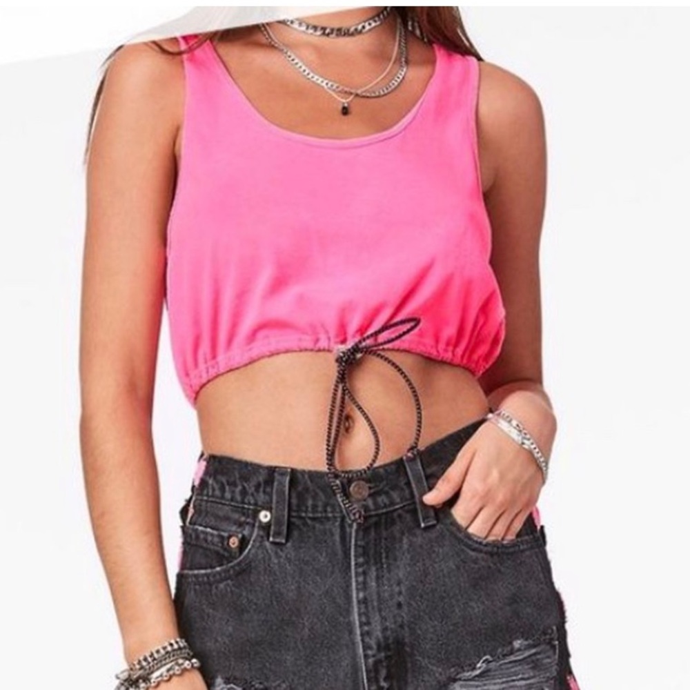 NEVER WORN Emma and Sam neon pink crop top